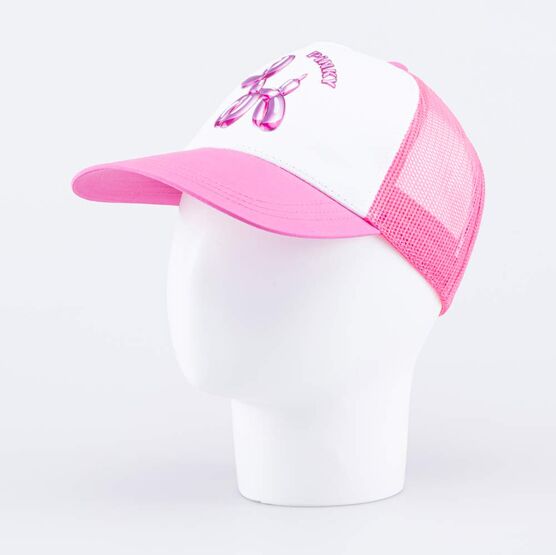 07809086-40 Кепка-бейсболка с сеткой для девочки розовый для девочки розовый + белый фото №2