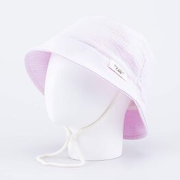 07810001-40 Панама из муслина розовая для девочки розовый