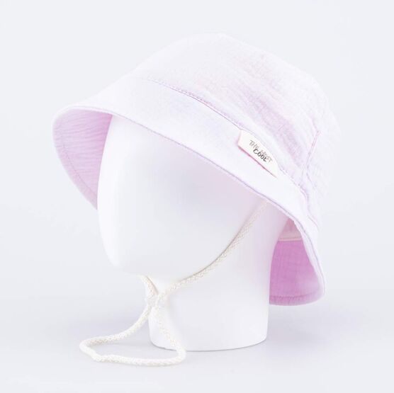 07810001-40 Панама из муслина розовая для девочки розовый