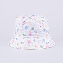 07810018-40 Белая панама для девочки Полевые цветы для девочки белый