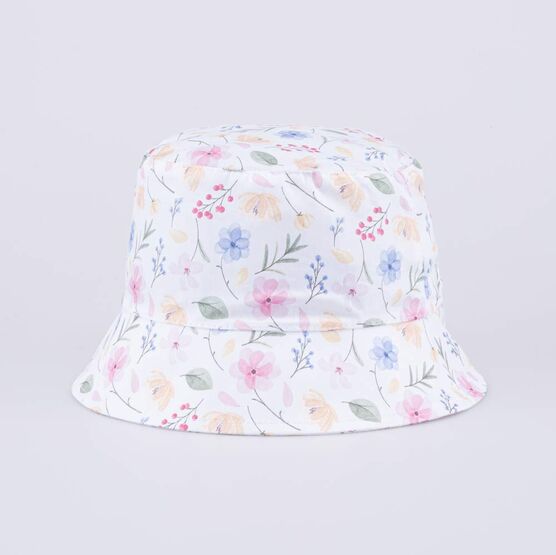 07810018-40 Белая панама для девочки Полевые цветы для девочки белый