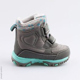 254952-43 Мембранные ботинки с LED-подсветкой для девочки сер-бир фото №2