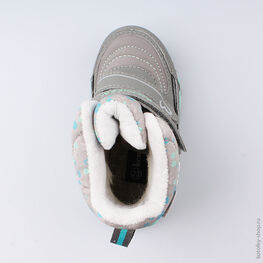 254952-43 Мембранные ботинки с LED-подсветкой для девочки сер-бир фото №4