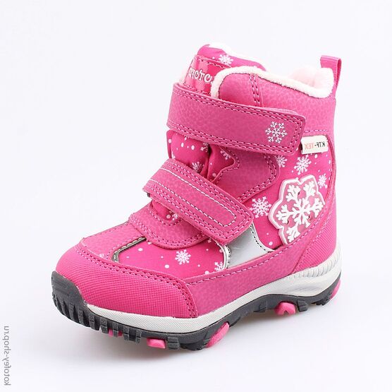 254948-45 Мембранные ботинки с LED-подсветкой для девочки роз-фук