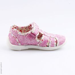 421035-12 Босоножки текстильные для девочки розовый фото №2