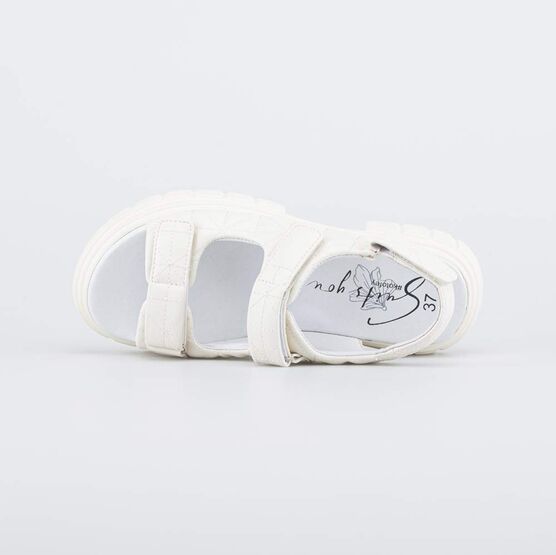 623029-22 Бежевые сандалии на липучках для девочки-подростка для девочки бежевый фото №4