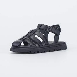 722044-22 Кожаные босоножки на липучке для девочки черный