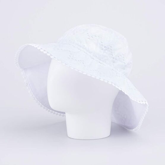 07811710-40 Панама ажурная белая для девочки белый