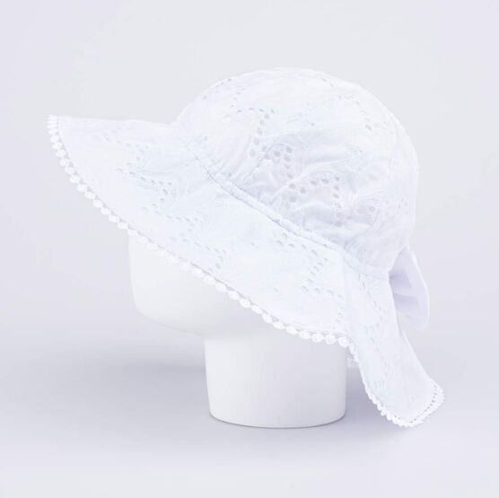 07811710-40 Панама ажурная белая для девочки белый фото №2