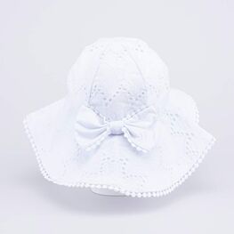 07811710-40 Панама ажурная белая для девочки белый фото №3