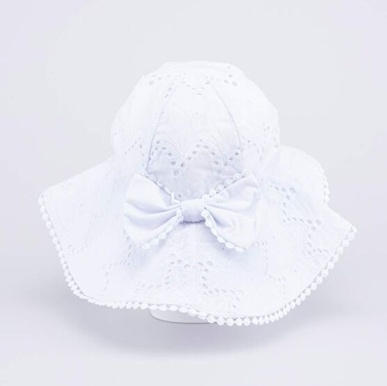 07811710-40 Панама ажурная белая для девочки белый фото №3