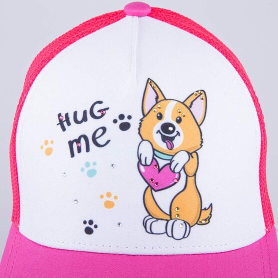 07811757-40 Кепка - бейсболка с сеткой Корги для девочки белый фото №4