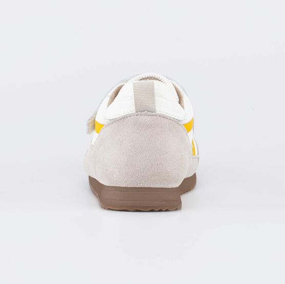 344582-11 Дышащие кроссовки со сквозной сеткой для девочки бежевый,желтый фото №4