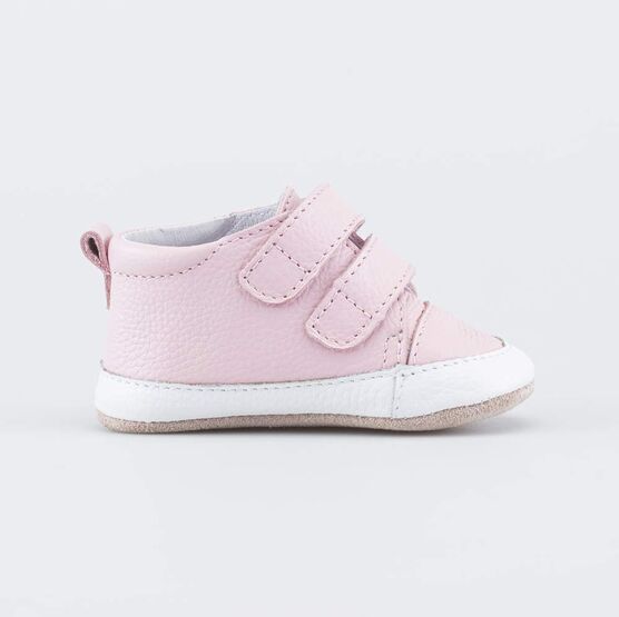 002139-22 Кожаные пинетки на липучке для девочки розовый фото №2