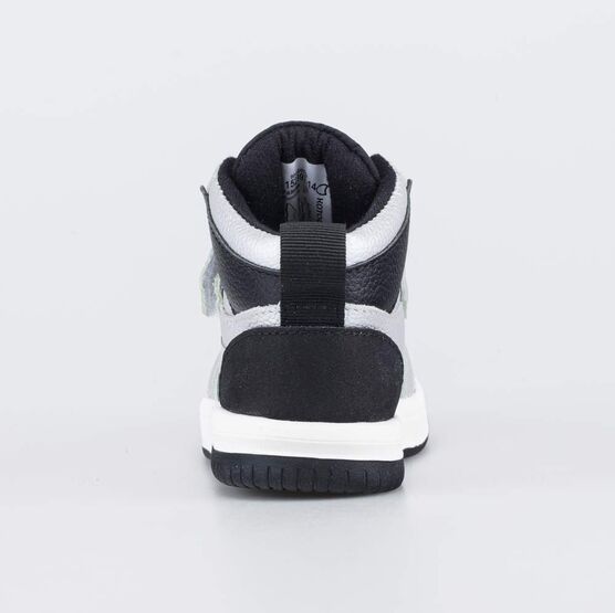 152397-14 Кожаные ботинки-кеды для девочки для девочки серебристый + черный фото №5