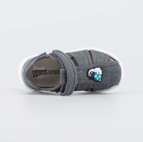 221183-11 Текстильные сандалии для мальчика Космонавт для мальчики серый фото №4