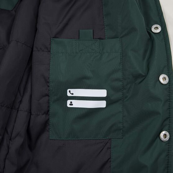 07757053-44 Куртка-бомбер для мальчика зеленый-бежевый для универсальные зеленый + бежевый фото №5