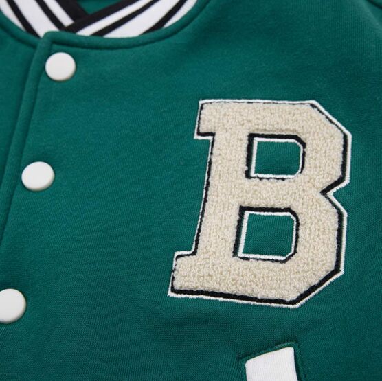 07757058-40 Куртка-бомбер для мальчика для мальчики зел-беж фото №4