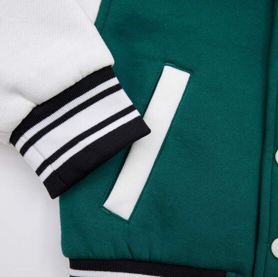 07757058-40 Куртка-бомбер для мальчика для мальчики зел-беж фото №5