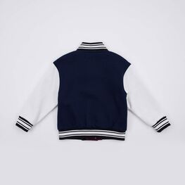 07757058-42 Куртка-бомбер для мальчика для мальчики синий + бордовый фото №2