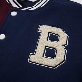 07757058-42 Куртка-бомбер для мальчика для мальчики синий + бордовый фото №4