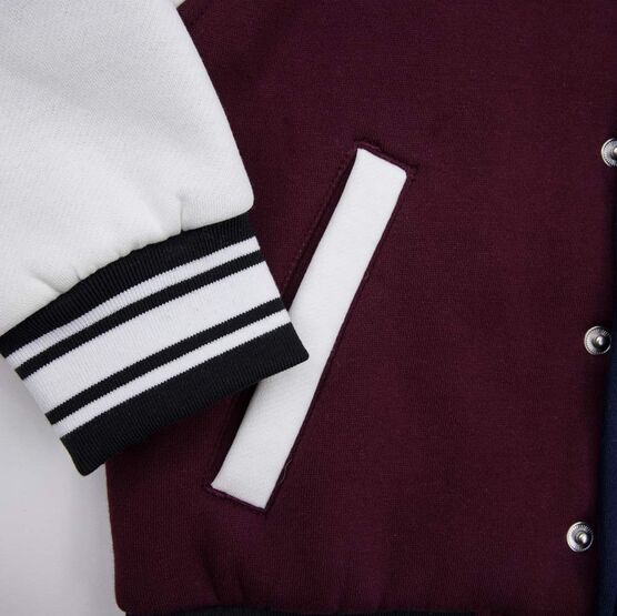 07757058-42 Куртка-бомбер для мальчика для мальчики синий + бордовый фото №5