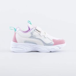 344400-71 Светящиеся кроссовки для девочки для девочки бел-роз-срб фото №2