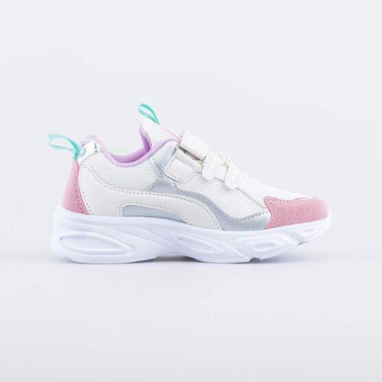 344400-71 Светящиеся кроссовки для девочки для девочки бел-роз-срб фото №2