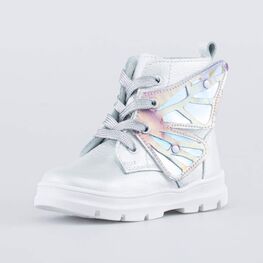 152332-22 Ботинки из натуральной кожи Крылья Феи для девочки серебристый