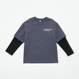 07702065-40 Джемпер-обманка для мальчика черный для мальчики черный