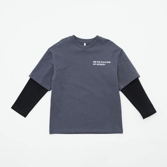 07702065-40 Джемпер-обманка для мальчика черный для мальчики черный