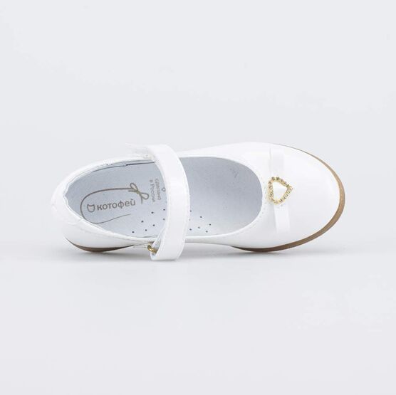 333027-22 Белые лаковые туфли для девочки для девочки белый фото №4