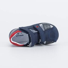322065-25 Сандалии из натуральной кожи для мальчика для мальчики синий + красный фото №4
