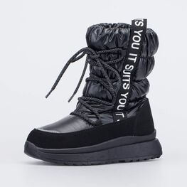 664992-42 Мембранные сапожки на молнии для девочки черный