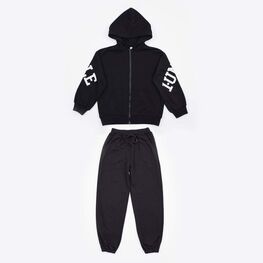 07764071-40 Костюм толстовка + брюки черный для мальчики черный