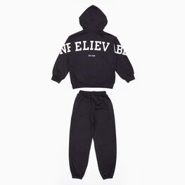 07764071-40 Костюм толстовка + брюки черный для мальчики черный фото №2