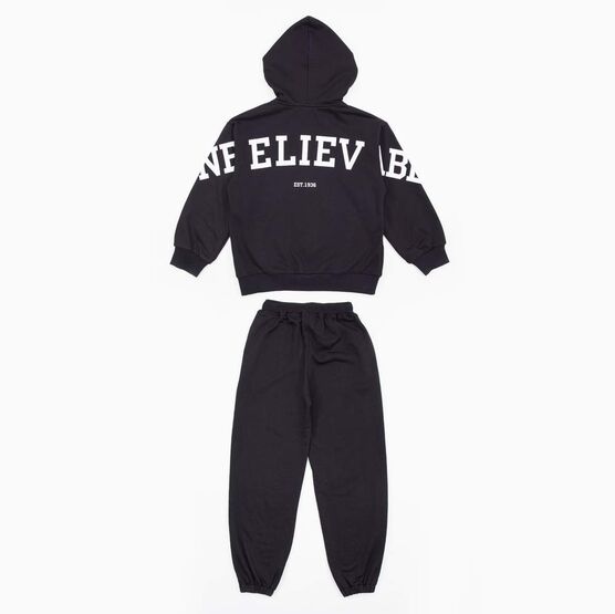 07764071-40 Костюм толстовка + брюки черный для мальчики черный фото №2