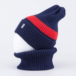 07711925-42 Комплект детский шапка+снуд синий-красный для мальчики разноцветный фото №2