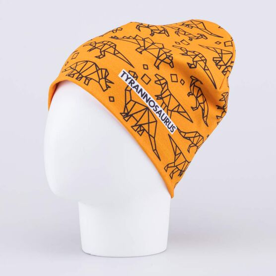 07711954-42 Шапка для мальчика Динозавры для мальчики горчичный