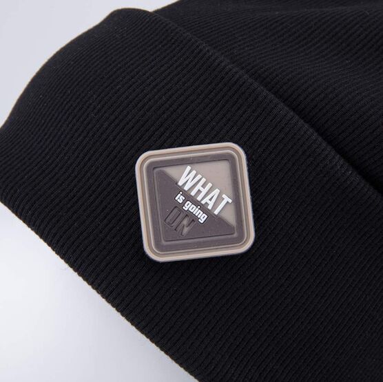 07711956-40 Шапка с отворотом для мальчика черный для мальчики черный фото №3