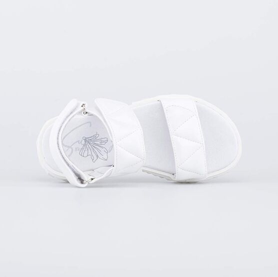 723021-22 Белые босоножки на липучках для девочки белый фото №4