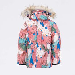 07857035-40 Зимняя куртка-пуховик Совы для девочки роз-гол
