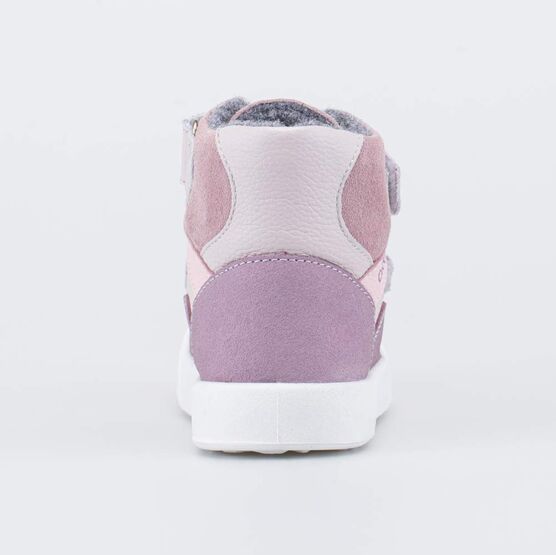 352423-34 Кожаные ботинки утепленные для девочки для девочки розовый + сиреневый фото №5