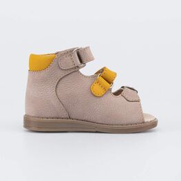 022162-27 Кожаные сандалии для мальчика Первые шаги для мальчики бежевый,коричневый фото №2