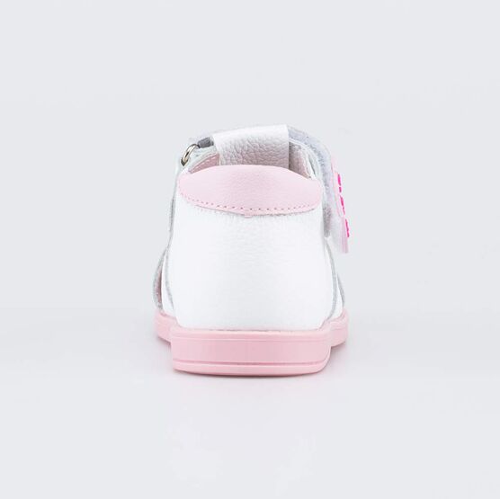 022165-22 Сандалии с регулируемым ремешком Первые шаги для девочки белый,розовый фото №5