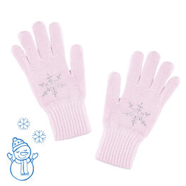 07822172-40 Перчатки детские двухслойные розовый для девочки разноцветный