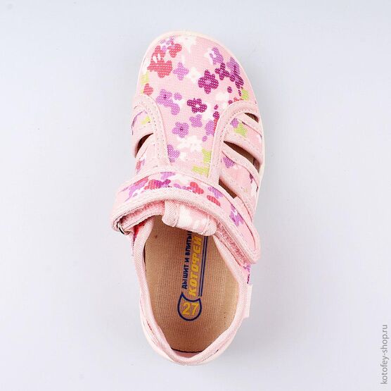 421028-11 Босоножки текстильные для девочки розовый фото №4