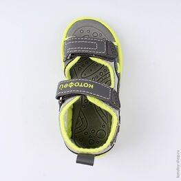 123009-12 Пляжная обувь с LED-подсветкой для мальчики сер-сал фото №4