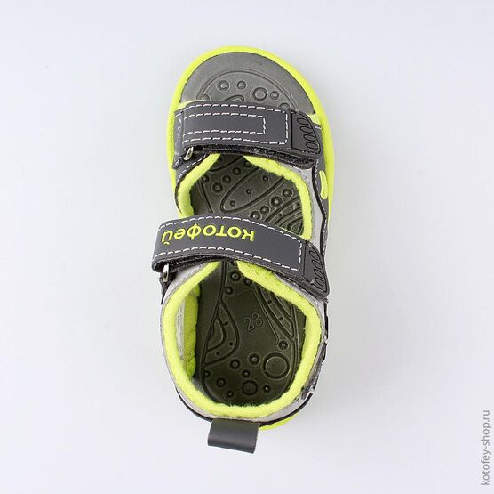 123009-12 Пляжная обувь с LED-подсветкой для мальчики сер-сал фото №4
