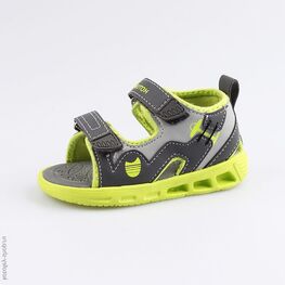 123009-12 Пляжная обувь с LED-подсветкой для мальчики сер-сал